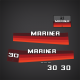1986 1987 1988 Mariner 30 hp decal set
81202M, 95547M, 95675M, 813273M, 95674M