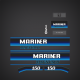 1988 Mariner 150 Hp Magnum II Custom Blue Decal Set 11625A88