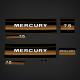1985 Mercury 7.5 hp decals sticker label
7264A10 71502
43162A84 DECAL SET (BROWN) MERC 7.5 AR