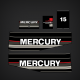 1989-1991 Mercury 15 hp decal set
