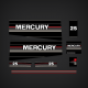 1989-1991 Mercury 25 hp decal set