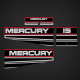 1994-1995 Mercury 15 hp 13478A94 Decal Set 