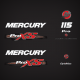 Mercury Tracker 115 hp Custom Decal Set (2015 Mercury Pro XS)