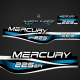 1999 2000 2001 Mercury 225 hp EFI Bluewater series decals outboard
1994 1995 1996 design II 225hp 
part number 809693A00 DECAL SET 225 XL/CXL BLUEWATER
