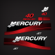 1999-2006 Mercury 40 Hp Jet 2-Stroke Decal Set 826325A01