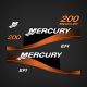 1999-2005 Mercury 200 hp EFI decal set 808562A00 - Orange 