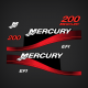 1999 2000 2001 2002 2003 2004 Mercury 200 hp EFI decal set red 812563A00