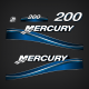 2003 2004 2005 2006 Mercury Outboards 200 hp two stroke DFI Optimax decal set Blue 