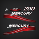 2003 2004 2005 2006 Mercury 200 hp Decal set 855410A04 Red two stroke dfi optimax 
3 cylinders 