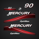 2004-2005 Mercury 90 Hp Optimax Decal Set Red 891815A04