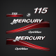 2005 Mercury 115 hp optimax two stroke decal set 891814A04 
3 cylinder outboards
2 stroke motor cover