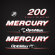 Mercury OptiMax Globe Decal set replica made for 2006 2007 2008 2009 2010 2011 2012 Mercury 200 Hp Direct Injection optimax globe Outboard motors top cowl 881288T1 
881288T2 cowling assembly 
mercury stickers 
mercury optimax graphics
