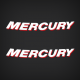 2006 2007 2008 2009 2010 2011 2012 Mercury Curved Letters Decal set 