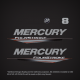 2015 2016 2017 Mercury 8 hp 4-stroke decal set 8M0081473, 8M0073681 sticker 9.9 Horsepower 8M0050645 decal m icon. outboard motor cover stickers