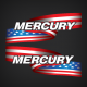 Mercury U.S. Flag decal set