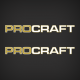 Pro Craft letters Decal Set Gold 30.750