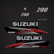 2010-2014 Suzuki 200 Hp FourStroke Electronic Fuel Injection Decal Set Black Models 2011 outboards 2012 motor covers 2013 stickers
 for Black, Dark or graphite models
61443-93J31 Stbd Stripe - 61443-93J32
61453-93J31 Port 61453-93J32
61422-93J51 Front