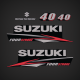 2010 2011 2012 2013 2014 2015 2016 Suzuki 40 hp Fourstroke Electronic Fuel Injection Decal Set decals stickers outboard Four Stroke FS 4S 4-stroke DF40
61443-88L01
 61443-88L02
 61453-88L01
 61453-88L02
 61446-87L12
 68111-18G20
 61422-88L02
 6143