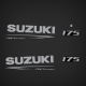 2021 2022 2023 Suzuki 225 Hp 4 Stroke decals
DF225 TX2 DF225TXW2 DF225TXZW2
silver gray four stroke decal set
engine cover sticker stickers
electronic fuel injection black outboards cover covers
outboard brochure image port side
61443-96L20 61453-96