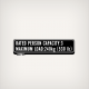 PWC 3.5 Yamaha Rectangle Rated Capacity Decal - 3 Persons - Black