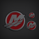 2013 2014 2015 Mercury M Round logo decal set (3) Red