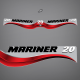 2003 2004 Mariner 20 hp Decal Set 824092A01
two stroke outboard
2-stroke engine cover
carbureted motor