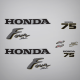 2001 2000 1999 1998 1997 Honda 75 hp Four Stroke decal set sticker stickers
87121-ZW0-000 MARK, RR. (BF75)
87301-ZW0-000 FR. EMBLEM (75)
87131-ZW1-000 SIDE FOUR STROKE
87132-ZW1-000 STRIPE HONDA
2006 epa standard
ultra emissions
EU-RCD u

BF75AW 