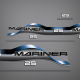 1997 Mariner 25 hp outboard decals Set blue