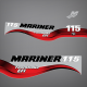 2003 2004 2005 2006 2007 2008 2009 2010 2011 2012 2013 Mariner 115 hp 4-Stroke EFI Decal Set 881650A03 Red