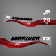 2005-2006 Mariner 75 hp FOURSTROKE EFI Decal set 804856A06