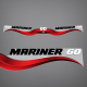 2003 2004 2005 2006 2007 2008 2009 2010 2011 2012 MARINER 60 HP DECAL SET RED 811211A03 Gray 60 Electric decals outboard