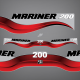 2003 2004 2005 2006 2007 2008 Mariner 200 hp Optimax decal set Red 855413A03
881288T1 8M0059965 881288T2 8M0059966
TOP COWL DIAGRAM  1330