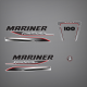 2014 2015 2016 2017 Mariner 100 hp Fourstroke decal set 8M0088337