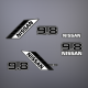 Nissan 9.8 hp decal set replica made for 1992 to 1998 2-Stroke Outboards.