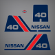 1987 1988 1989 1990 1991 1992 1993 1994 1995 1996 1997 1998 1999 2000 2001 2002 Nissan 40 hp NS40C Decal set 370S87801-0