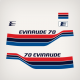 1977 Evinrude 70 hp Decal Set 0281070