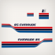 1977 Evinrude 85 hp Decal Set 0281078 0281079 outboard motor engine cover stickers vinyl decals cowl