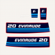1982 Evinrude 20 hp decal set decals stickers sticker outboard replica 