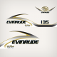  2001 Evinrude 135 hp Ficht RAM Injection Decal Set White Models