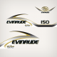 2001 Evinrude 150 hp Ficht RAM Injection Decal Set White Models