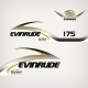 2001 Evinrude 175 hp Ficht RAM Injection Decal Set White Models