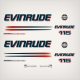 2004-2005 Evinrude 115 hp Direct Injection Decal Set White Models