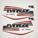 2007-2017 Evinrude 115 hp flag Decal Set E-TEC H.O. White Models