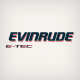 2008-2012 Evinrude E-tec Lettering Starboard Side Decal White Models 0215817