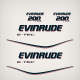 2009 2010 2011 Evinrude 200 H.O. E-TEC Decal Set - white engines