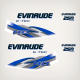 2009 2010 2011 2012 2013 Evinrude 250 H.O. E-TEC Decal Set White engine - Blue
0215866 0215867 0215868 0215869 0215667 0215897
custom made decals 
blue evinrude graphic