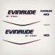 2009 2010 2011 2012 2013 2014 Evinrude 40 hp E-TEC Decal Set White Models approved for saltwater motor engine decals