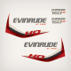 2014 Evinrude 150 H.O. E-TEC decal set White Models 