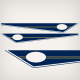2000 2001 2002 2003 2004 2005 Grady White Oval-Cut Decal Set
cabin flags
stickers gold stripes navy blue