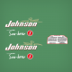 1952 Johnson 3 hp decal set Style 1 decals stickers outboard vintage restoration replacement 